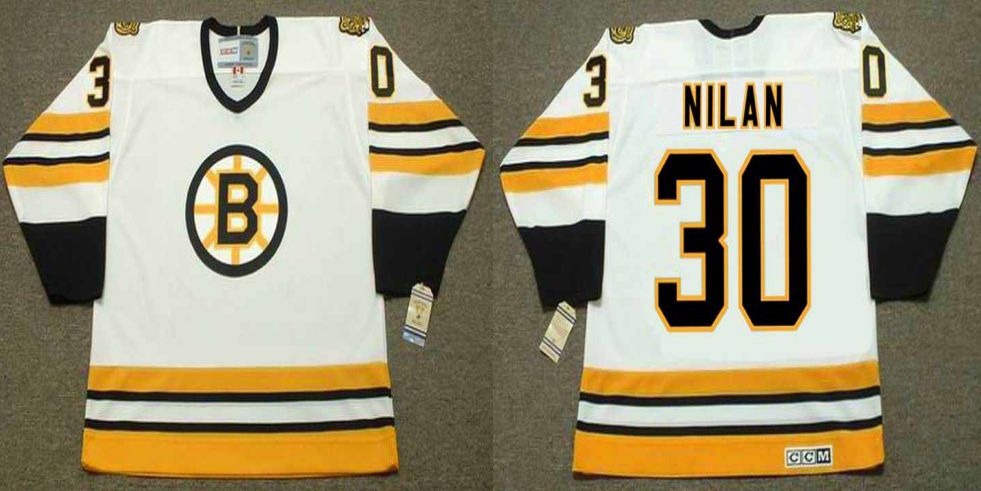 2019 Men Boston Bruins #30 Nilan White CCM NHL jerseys